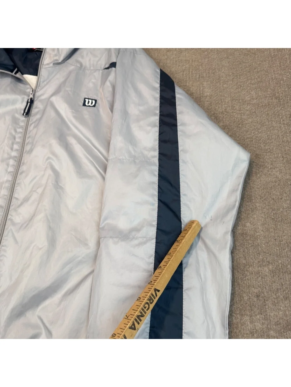 Wilson Staff Jacket Mens 2XL Golf Windbreaker Insulated Lined Striped Gray